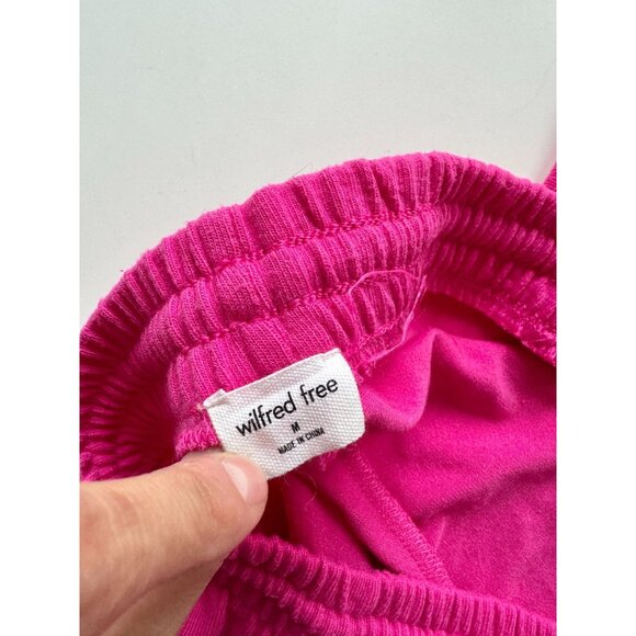 Aritzia WILFRED FREE Hot Pink Knit Jersey Relaxed Lounge Sweat Shorts, Size M - Picture 7 of 9
